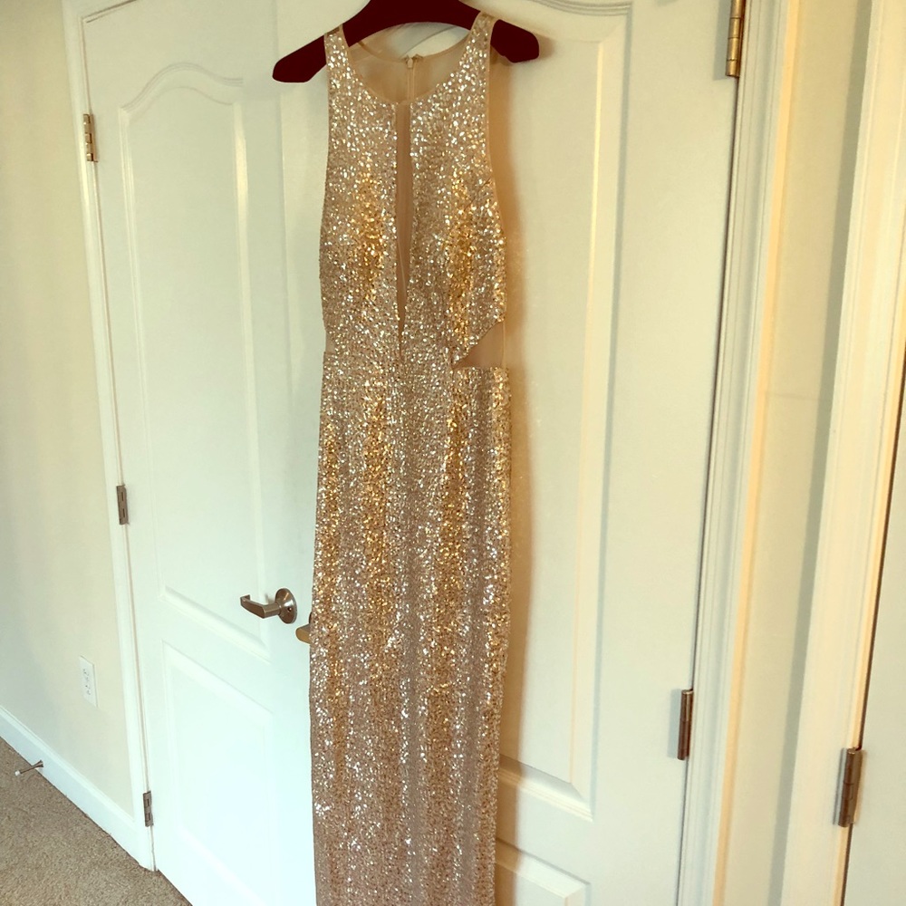 Gold Sequin Saks Fifth Avenue Formal Dress
